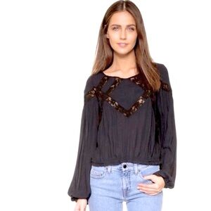 FREE PEOPLE Super Geometry Lessons Lace Blouse